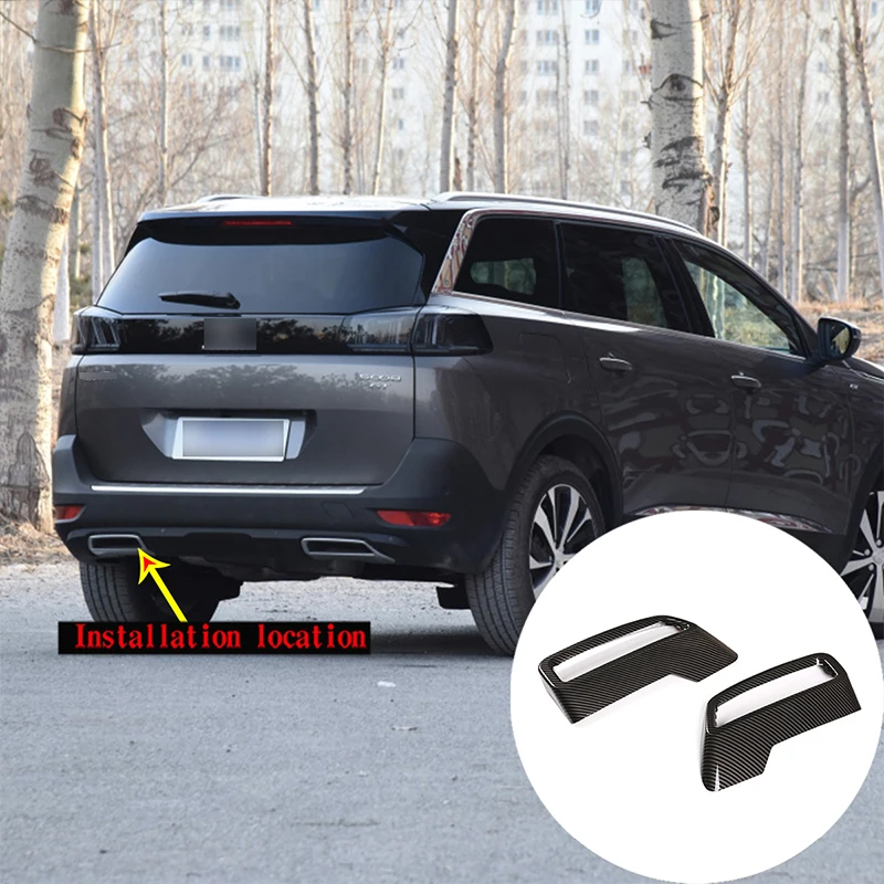 For Peugeot 3008 4008 5008 2017-22 Car Rear Exhaust Tail Pipe Muffler End Pipe Decoration Cover ABS Silver Exterior Accessories