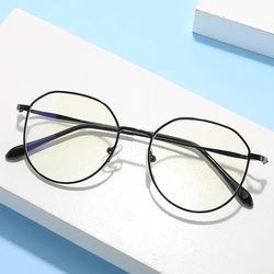 Metal Round Anti Blue Light Glasses Women Men Classic Square Eyeglasses Frames Transparent Computer Glasses Oculos Feminino