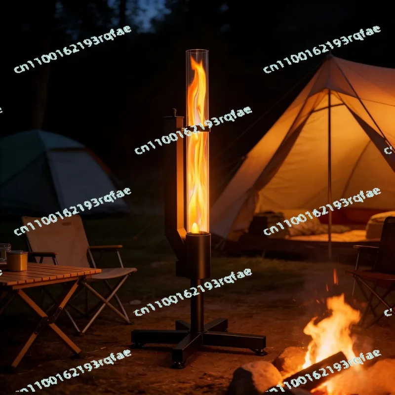 Outdoor Camping Winter Pellet Stove Heater Vertical Wood-Burning Rocket Stove Rocket Launcher Patio Heater