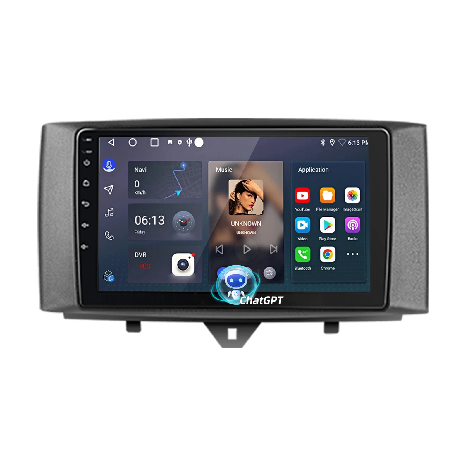 ESSGOO Autoradio Android 15 Multimedia-Videoplayer für Smart Fortwo 451 2011-2015 GPS Navigation Wireless CarPlay Android Auto WIFI FM BT RDS Lenkradsteuerung KI-Stimme ChatGPT 9" Touchscreen