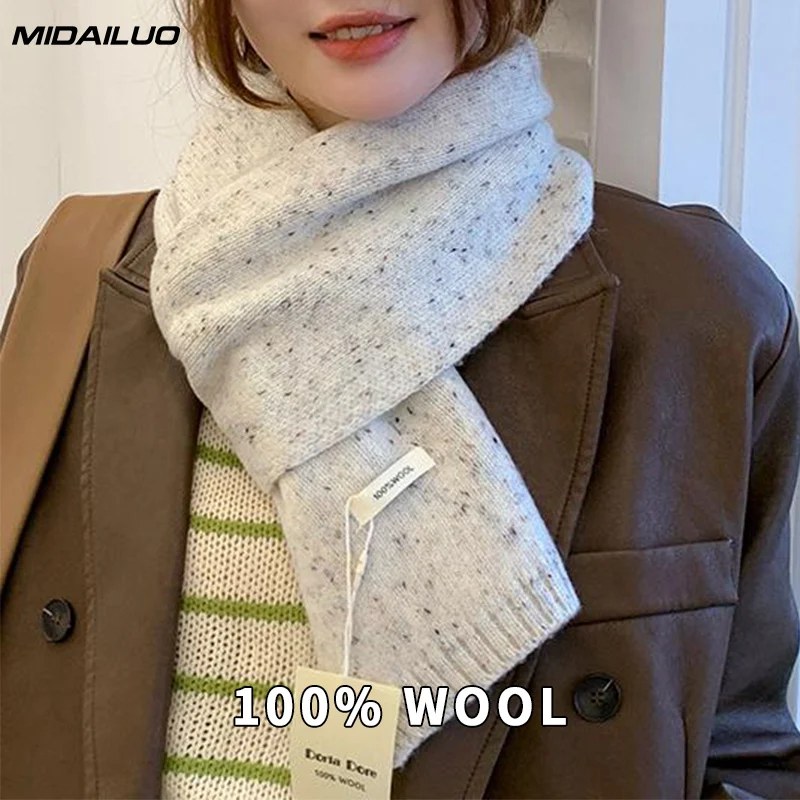 

Женский зимний шарф из 100% шерсти, ветрозащитный теплый корейский модный элегантный аксессуар на шею для холодной погоды