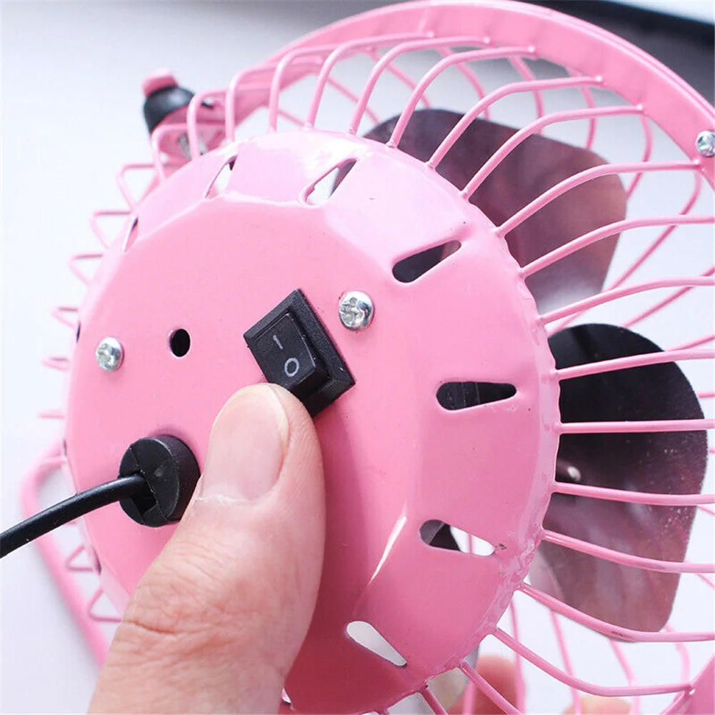 4 Inch Metalen Usb Mini Bureau Ventilator Draagbare 360 Graden Verstelbare Hoek Stille Koelventilator Voor Thuiskantoor Laptop Computer