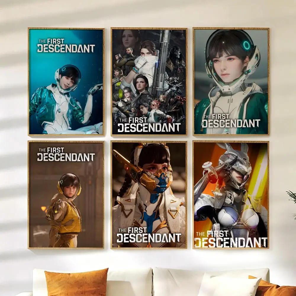 Game The First D-Descendant Poster Wall Stickers HD Vintage Painting Self Adhesive Art Decals for Living Room Home Bedroom Decor
