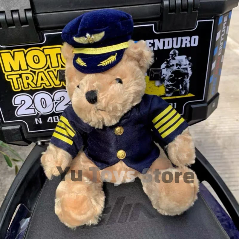 22/30/40cm Pilot Teddy Bear High Quality Plush Dolls Soft Stuffed Captain Bear Plushie Dolls Kawaii Baby Children Christmas Gift