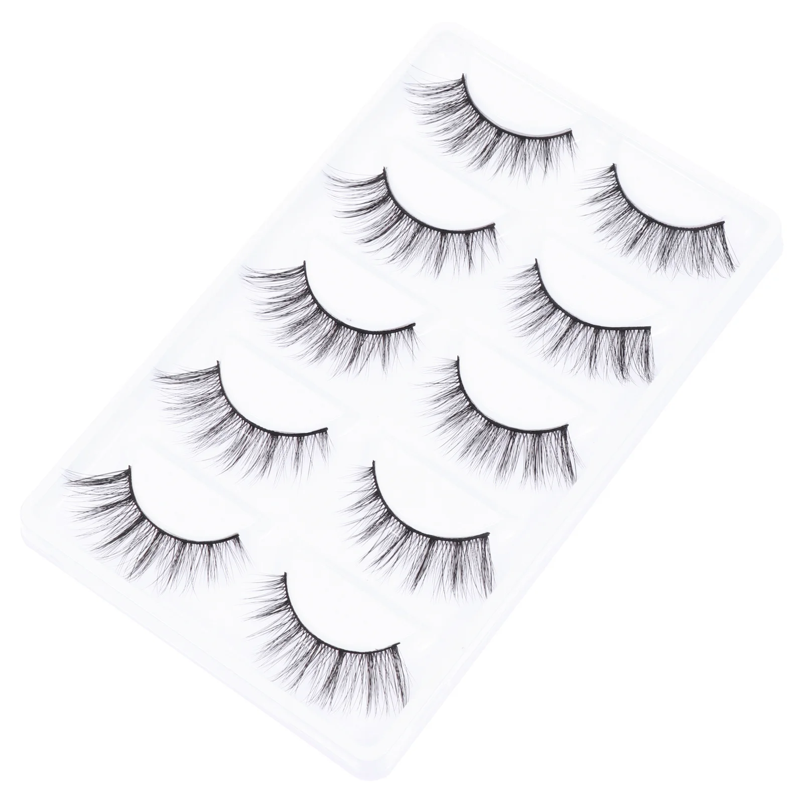 5Pairs Haar Valse Wimpers 6D Volume Cross Design Gemakkelijk aan te brengen Verwijderen voor Dagelijkse Make-up Feestkleding Kunstmatige Wimpers