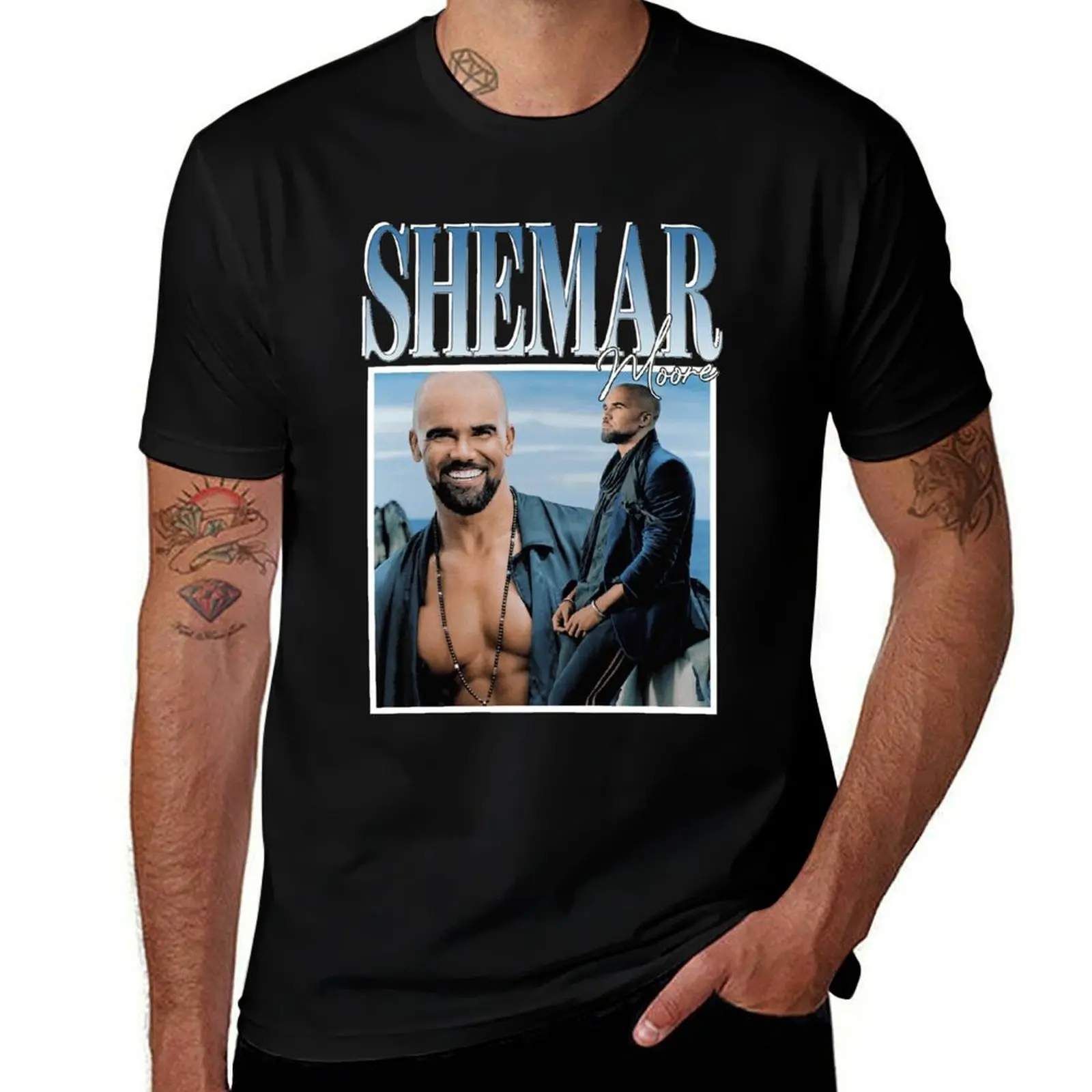 Shemar moore T-Shirt t shirts for man pack white t shirt personalised man t shirt cotton high quality T-shirt