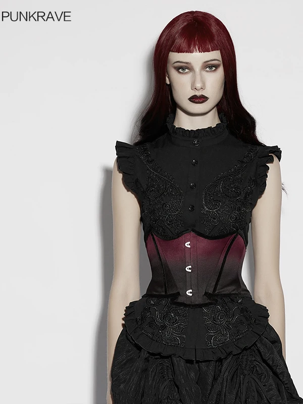 

Gothic Bat Outline Gradient Waist Seal Women's Elegant Retro Short Top Belt PUNK RAVE New Fashion 2026 Summer Ladies Waist Chain