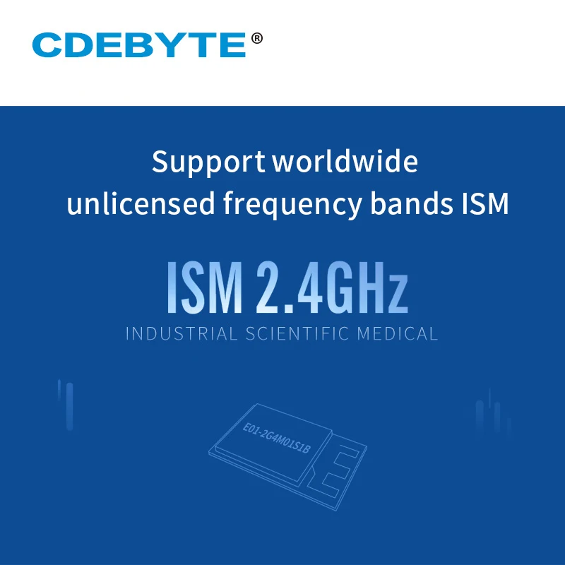 Wireless Module E01-2G4M01S1B 2.4GHz 5dbm SMD SPI Module with PCB antenna FCC CE RoHS certification Small size iot transceiver