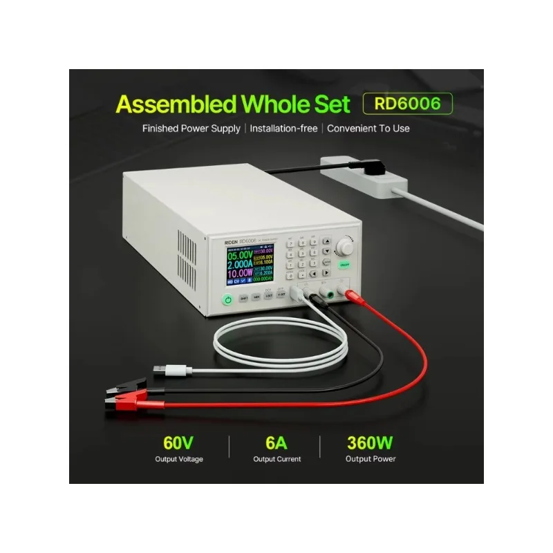 RD RD6006 Set assemblato AC a DC Batteria regolabile Tensione di carica Corrente Banco di controllo digitale Alimentatore variabile 60V 6A