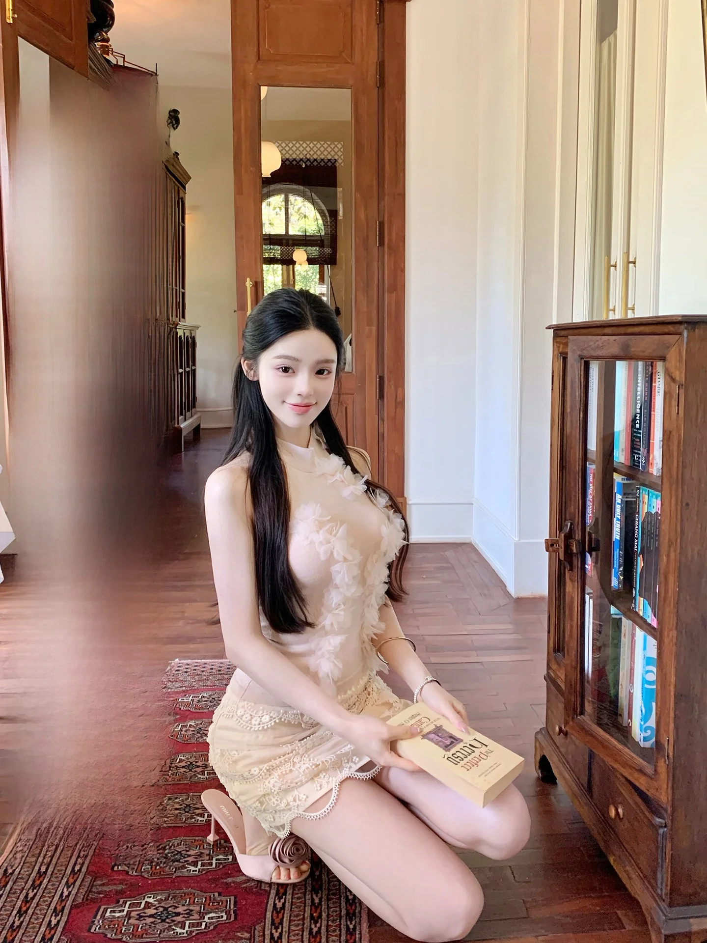 

Elegant Naked Pink Women's Vest Slim Fit Short Length No Chest Pad Outerwear Spring 2026 Floral Jade Lotion Gentle Fashionable