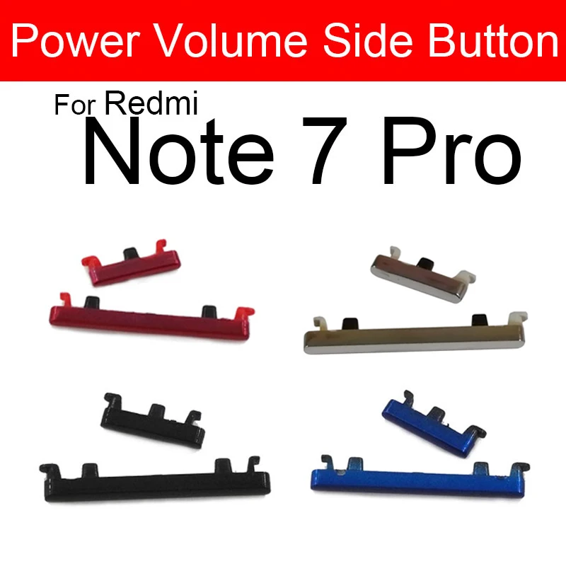 Volume Power ON OFF Buttton For Xaiomi Redmi Note 7 8 7 Pro 8 Pro 8T Power Volume 1 Set Side Key Buttons Repair Parts