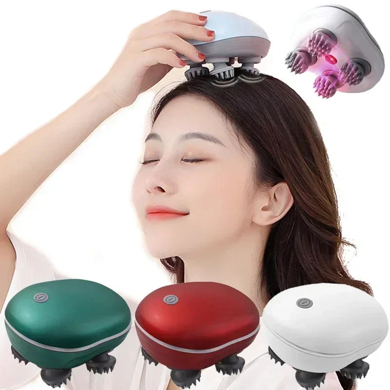 

Electric Scalp Head Massager Red Light Therapy Antistress Relax Body Massage Remove Muscle Tension Tiredness Massageador Tool