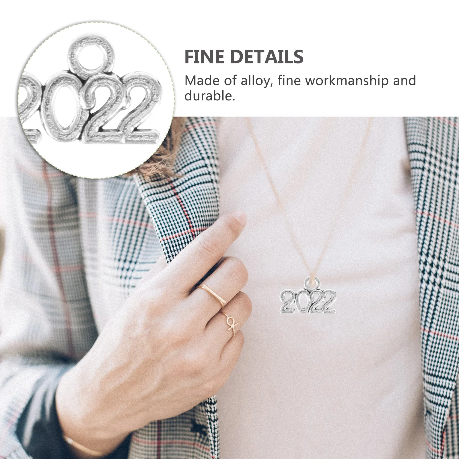 

100Pcs Alloy Number Charms 2022 Year Pendant DIY Jewelry Accessories for Handmade Bracelets Necklaces Craft Souvenirs