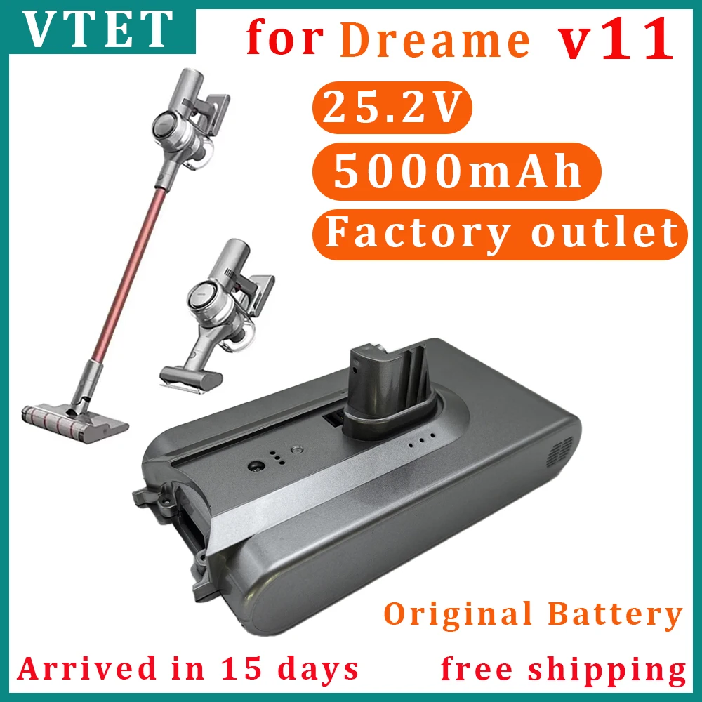 

Новый оригинальный сменный аккумулятор для Dreame V11 V11SE V12 VVT1 VVN6 VVN5 VVA1 V12pro, беспроводной пылесос 18650, аккумулятор