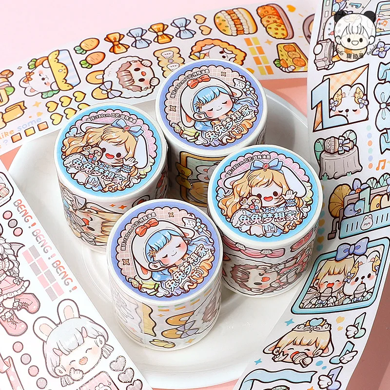 1pcs/1lot Decorative Adhesive Tapes Cartoon cute girl heart Decorative Scrapbooking DIY Paper Japanese Stickers