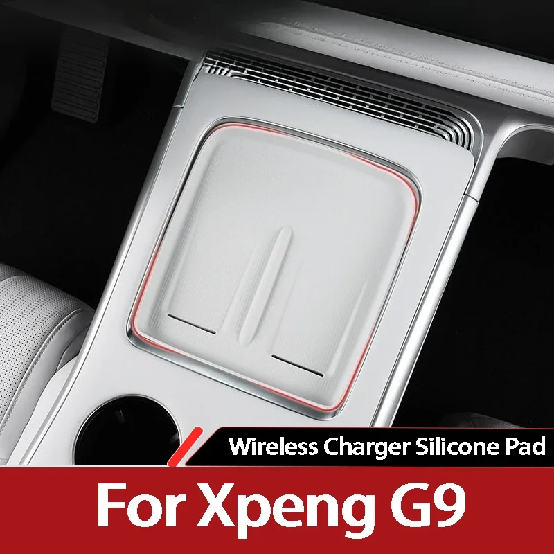 For Xpeng G9 Xiaopeng G9 2025 2026 Center Console Wireless Charger Silicone Mat Car Interior Accessories