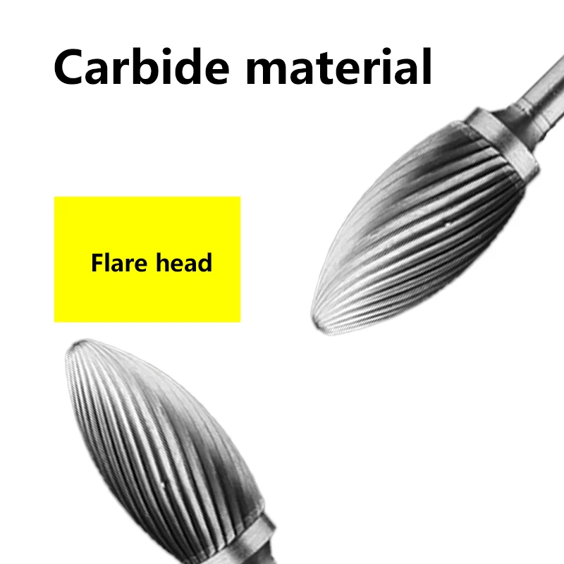 Imagem -04 - H-tipo Tocha Forma Arquivo Giratório Madeira Escultura Ferramenta Fresa Aço de Tungstênio Carboneto Moagem Cabeça Broca Rotativa Morrer Sorri 1pc