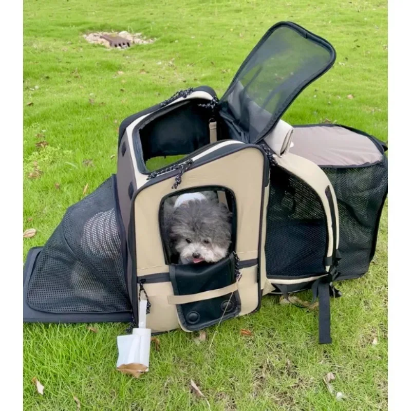 Pet Bag Cat Dog Tent Bag with Cat Nest Large Capacity Go Out Portable Breathable Double Shoulder Cat Bag
