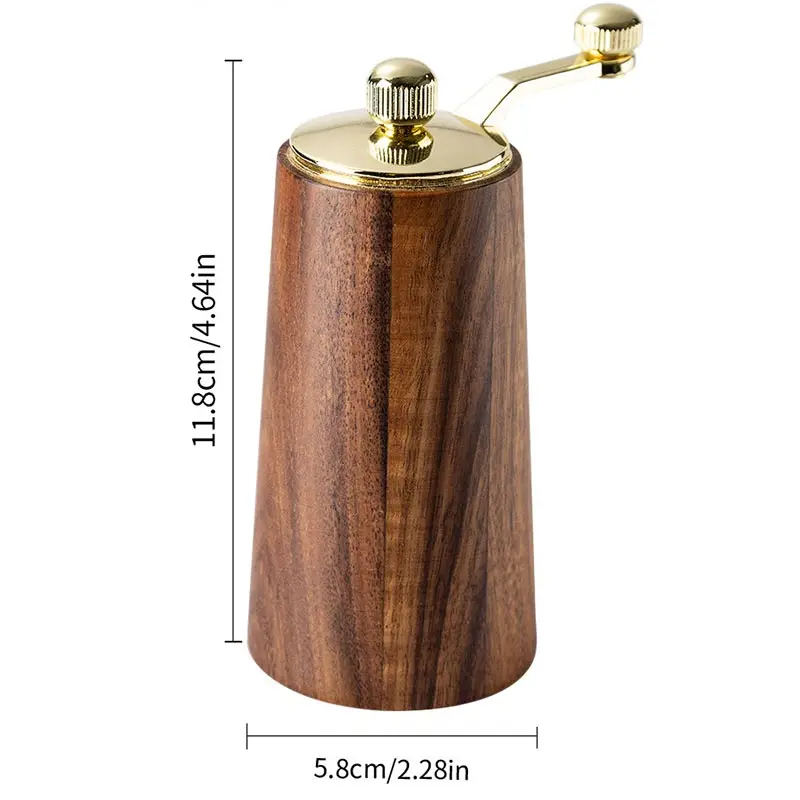 Acacia Wood Hand Cranked Pepper Grinder Sets,Manual Solid Wood Pepper Mills,Sea Salt Pepper Grinder,Seasoning Grinding Bottle