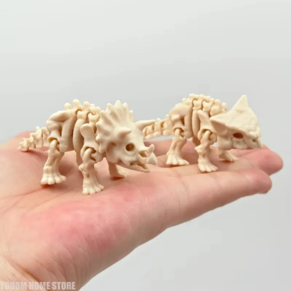 3D Printed Articulated Dinosaur Skeleton Figure Movable Full Body Joints Model Desktop Ornament Home Table Home Decor