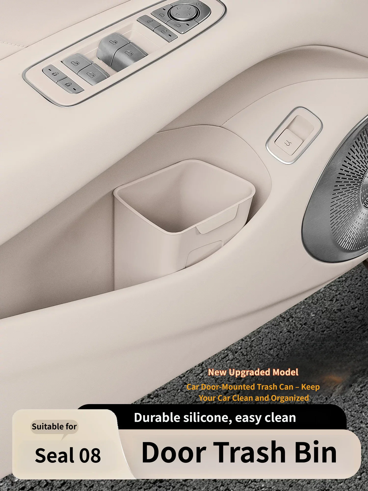 For BYD SEAL 08 2026 2027 Silicone Car Door Storage Box Trash Can Multifunctional Auto Door Storage Bucket Umbrella Organizer