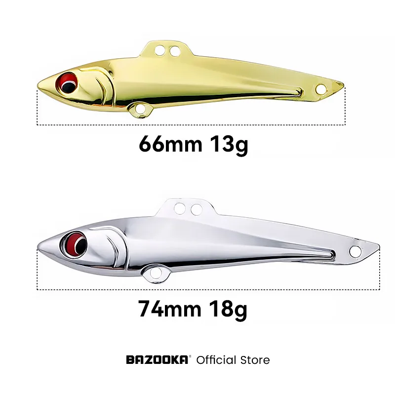 Bazooka VIB Fishing Lure Jigging Metal Hard Cast Spoonbait Swimbait Wobble Artificial Pesca Silver Bass Pike Ice Winter