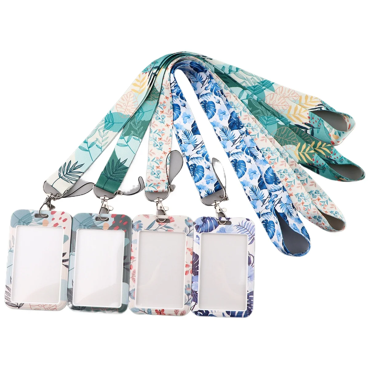 Card Holder Cute Green Plants Neck Strap Lanyards Keychain ID Credit Card Cover Hang Rope Keys Lanyard Accessory Gifts