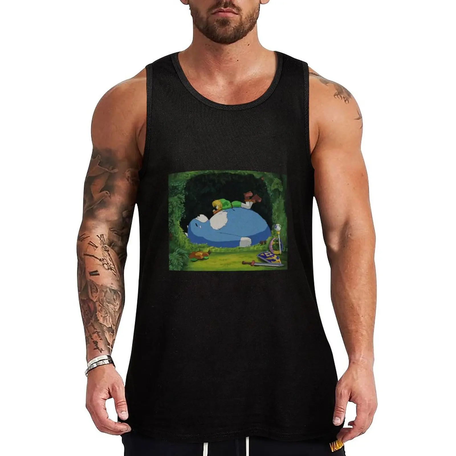 

Tonari no Moosh Tank Top singlets for men men clothes gym shirts mens gym clothes