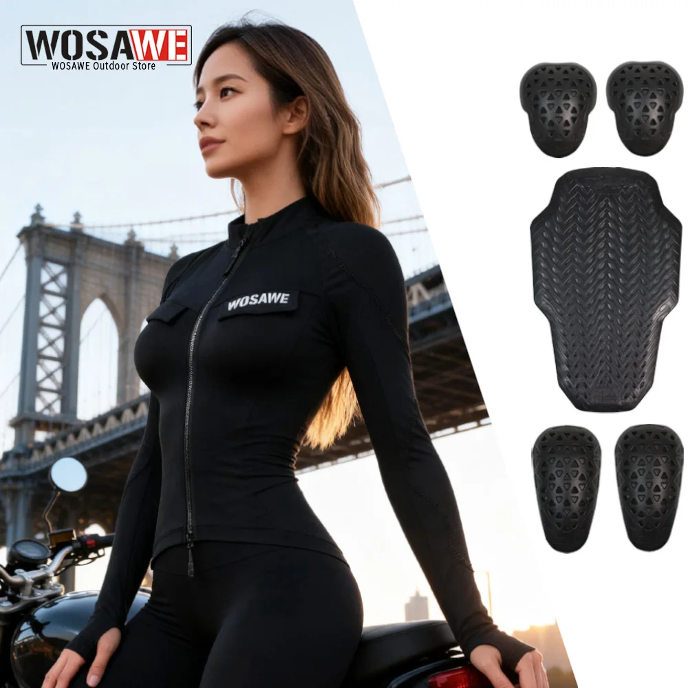 

WOSAWE Women Motorcycle Jacket Summer Motocross Shirts Slim fit Breathable Stretchy Jacket Yoga Fitness Downhill Riding Clothing