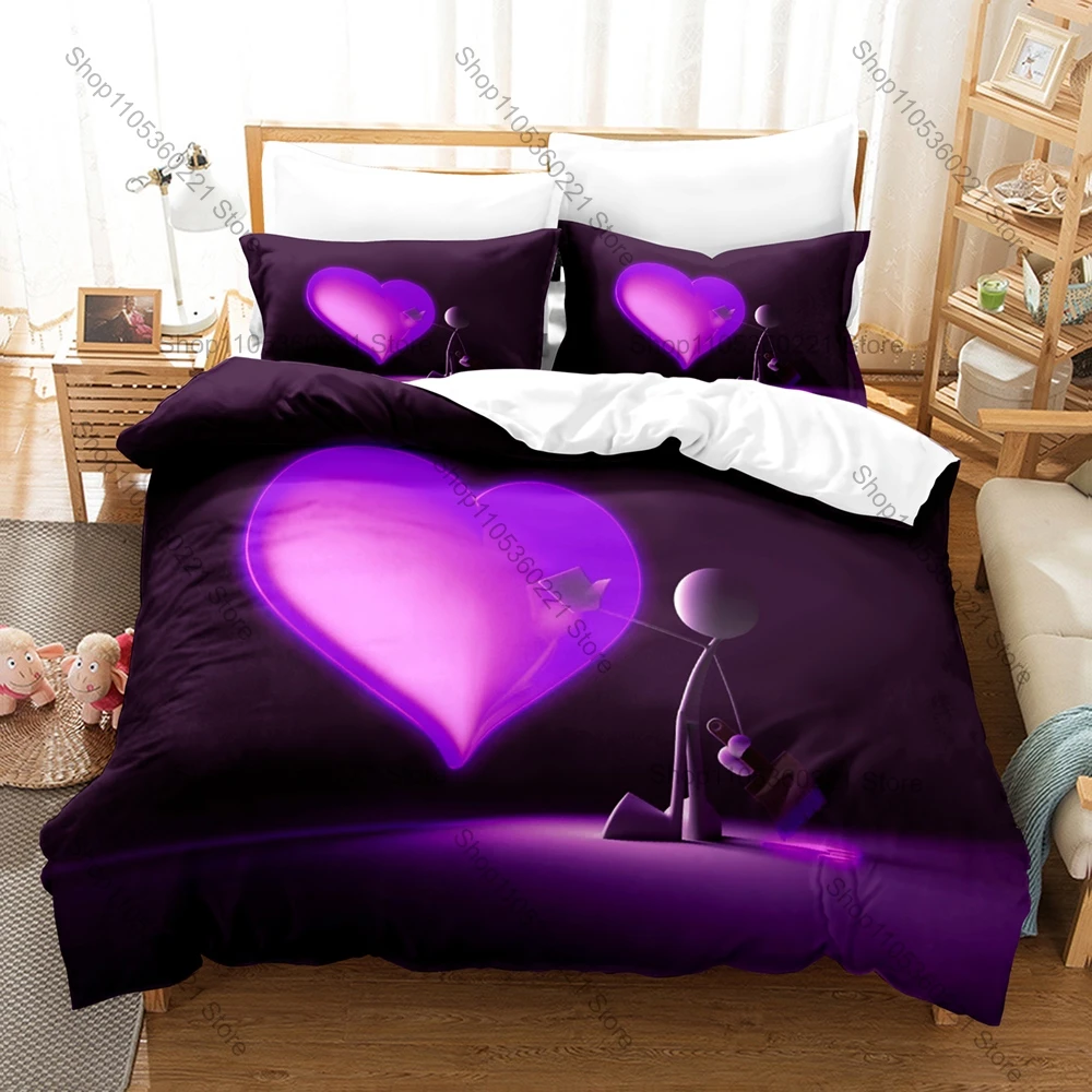 Romantic Print Bedding Set Young Love Impossible Love 3PCS Duvet Cover Pillowcases Breathable Bed Linens For Home Use