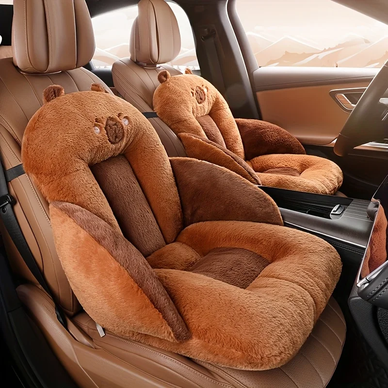 

Cartoon Style Plush Car Seat Pad Thickened Cushion for Office Home Auto Use Removable Washable Easy to Install