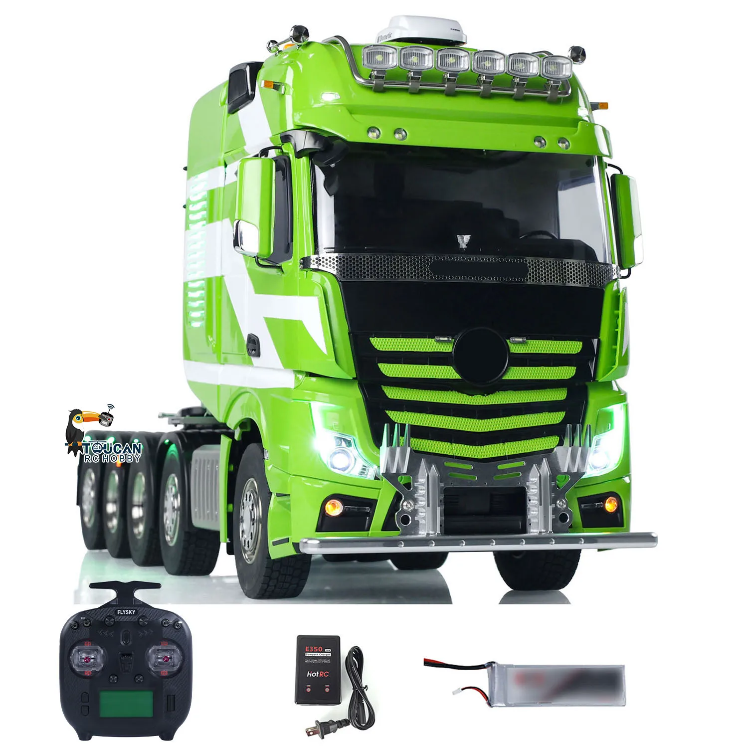 Unidad de camión Tractor RC 1/14 3363, camión con Control por Radio, coche, 10x10, chasis de Metal, bloqueo diferencial de humo, suspensión de Airbag ligera