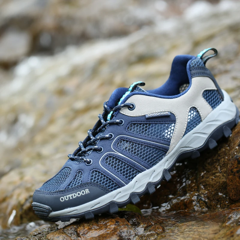 

New Men Anti-Skid Wear Resistant Hiking Shoes Fashion Waterproof Outdoor Travel Shoes Sneaker Comfortable Male Shoes