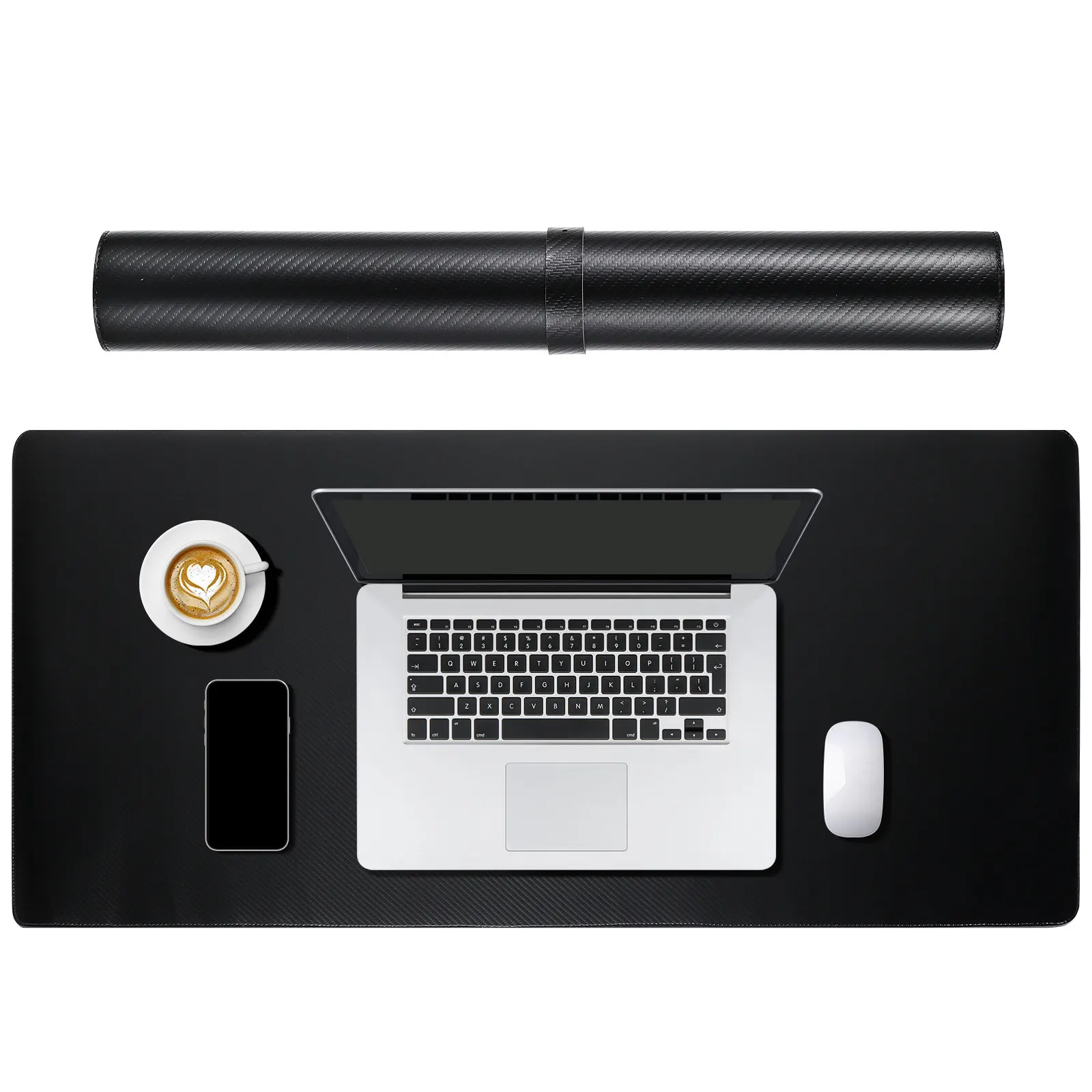 Carbon Fiber Texture Large Desk Pad Non Slip Gaming Mouse Keyboard Mat Office Desk Protector