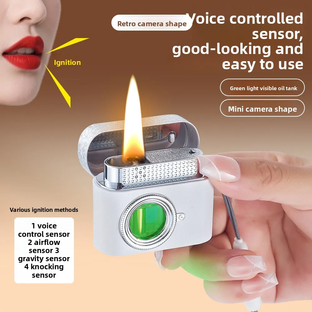 

Trendy Camera Styling, Oil Lighter, Black Technology, Voice Controlled Ignition, Oil Electric Hybrid Encendedores Divertidos