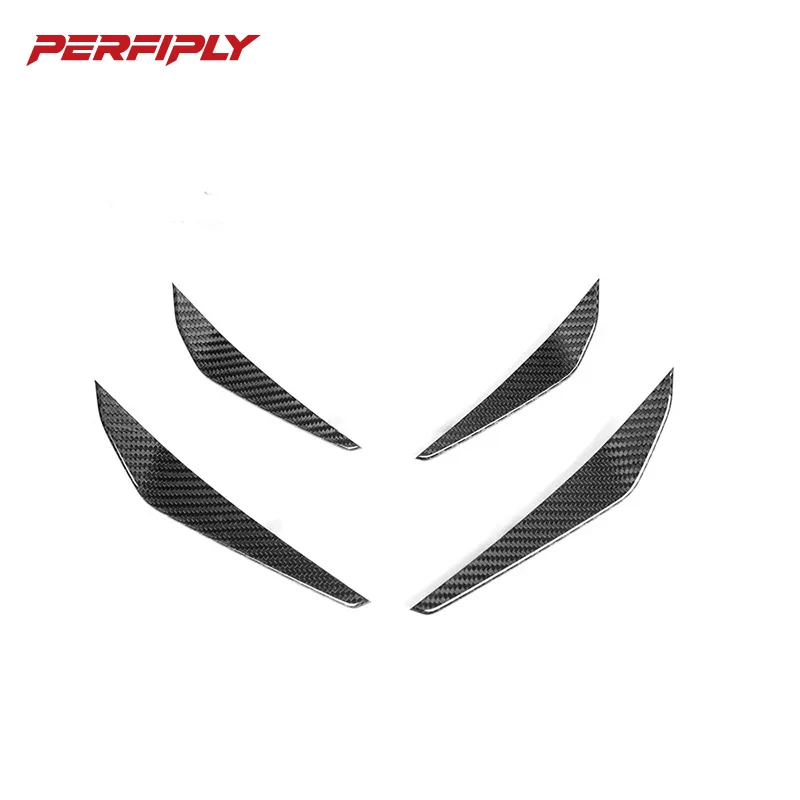 Dry Carbon Fiber Front Bumper Canards for BMW G80 M3 G82 M4 2021+Front Air Aero Winglets 1:1 Fitment Aero Wing Splitter Trim