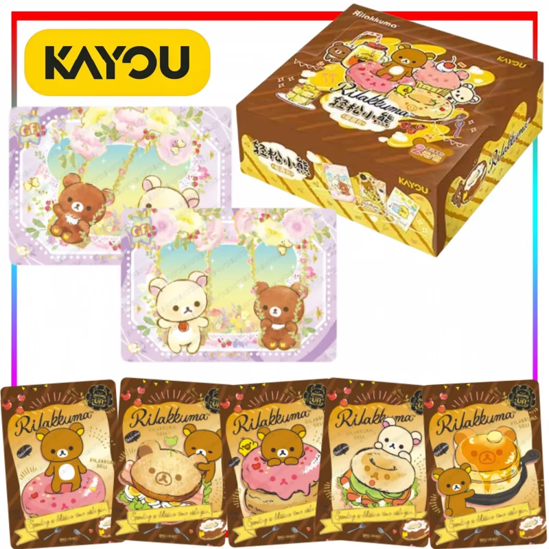 Tarjetas Coleccionables Oficiales KAYOU de Rilakkuma, Serie Linda, Tarjetas de Dibujos Animados de Rilakkuma, Mercancía de Anime, Regalos Navideños, Juguetes de Moda