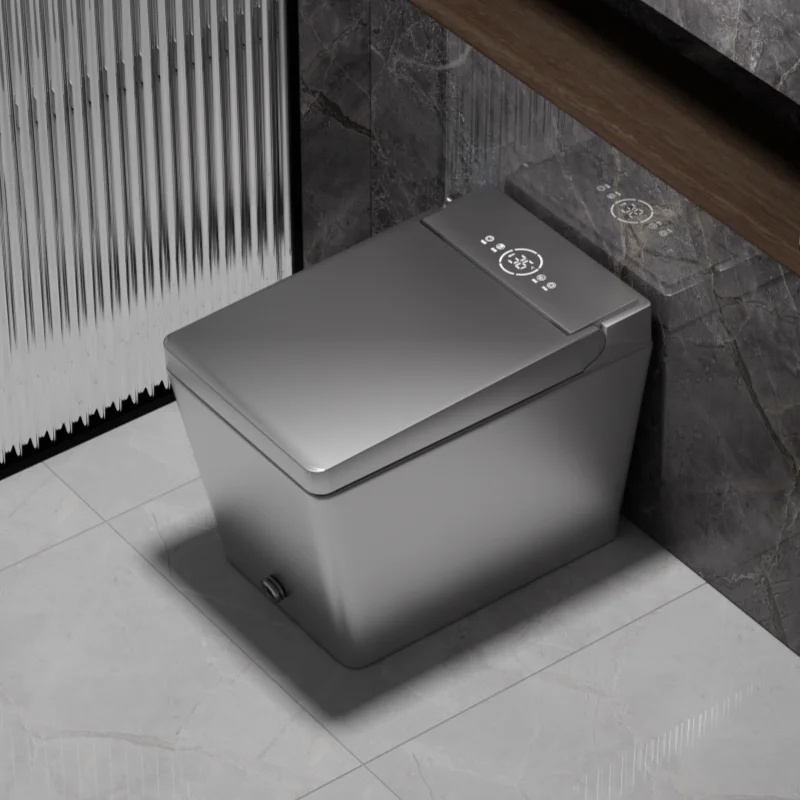 Modern Intelligent One-Piece Square Toilet Cyclone Flushing Remote Control Seat Heating S-Trap P-Trap Drainage Patterns