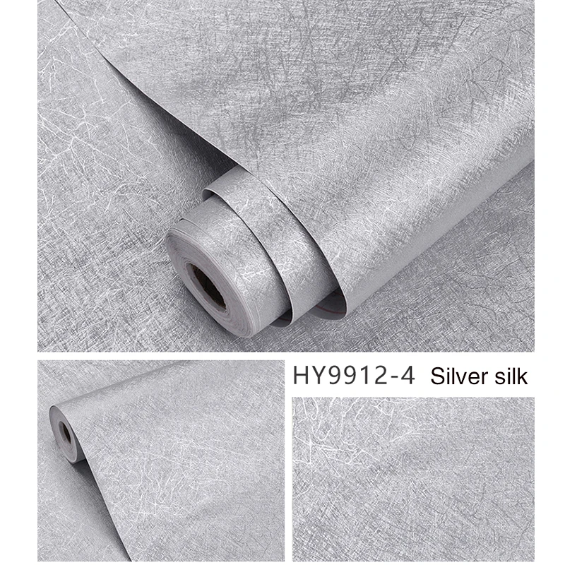 

Silver Silk Wallpaper Embossed Self Adhesive Wallpaper Removable Vinyl Peel and Stick Wallpaper Waterproof Furniture Decor