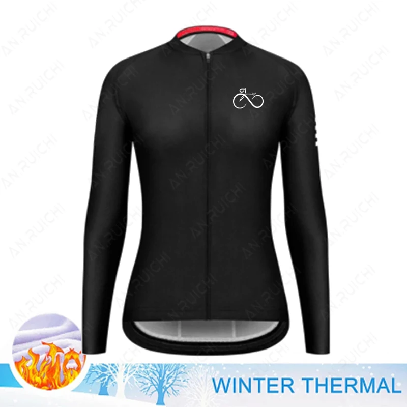 2023 Winter Warm Fleece Cycling Jerseys Women Fashion Bike Clothes Mountain Outdoor Triathlon Wear Bicycle Shirts Ropa Ciclismo