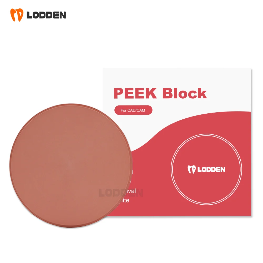 

LODDEN Dentist Denture Teeth Materials 98mm PEEK Block Yellow White Pink Natural PEEK Disk For CAD/CAM Removable Dental Material