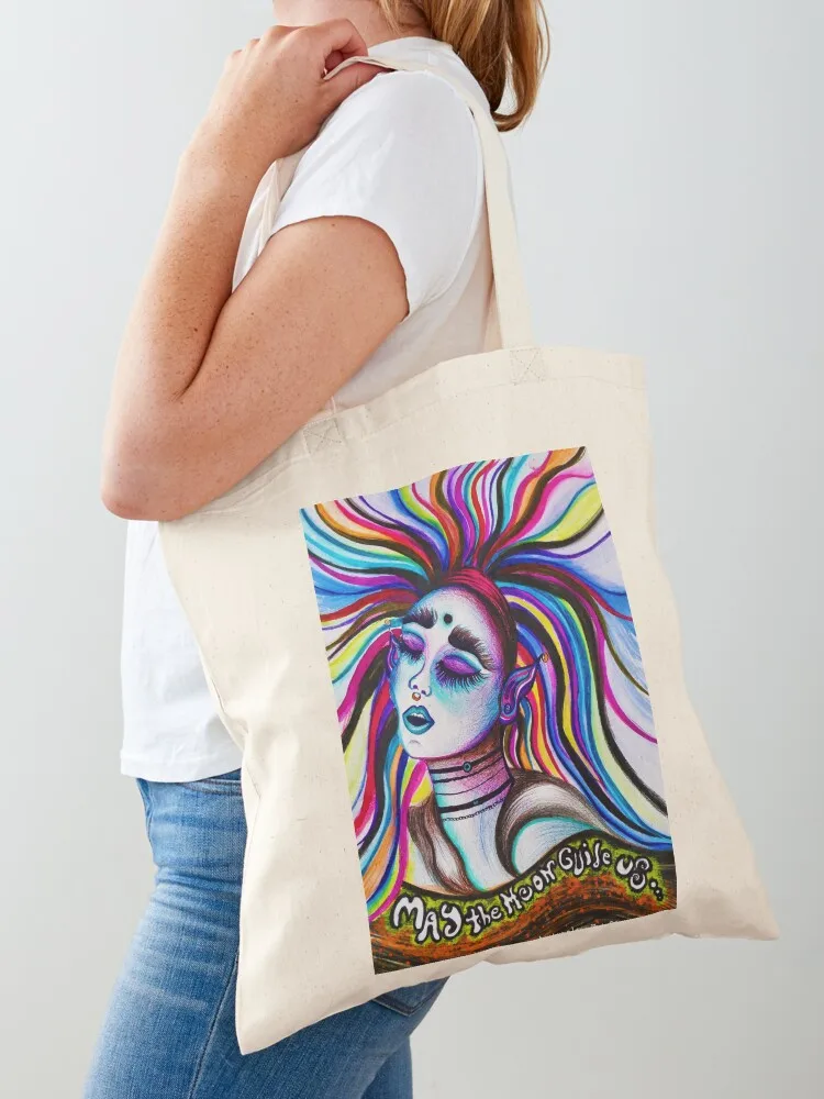 

May the moon guide us Tote Bag shopping bags foldable shopper bags for women Big bag Women's shopper