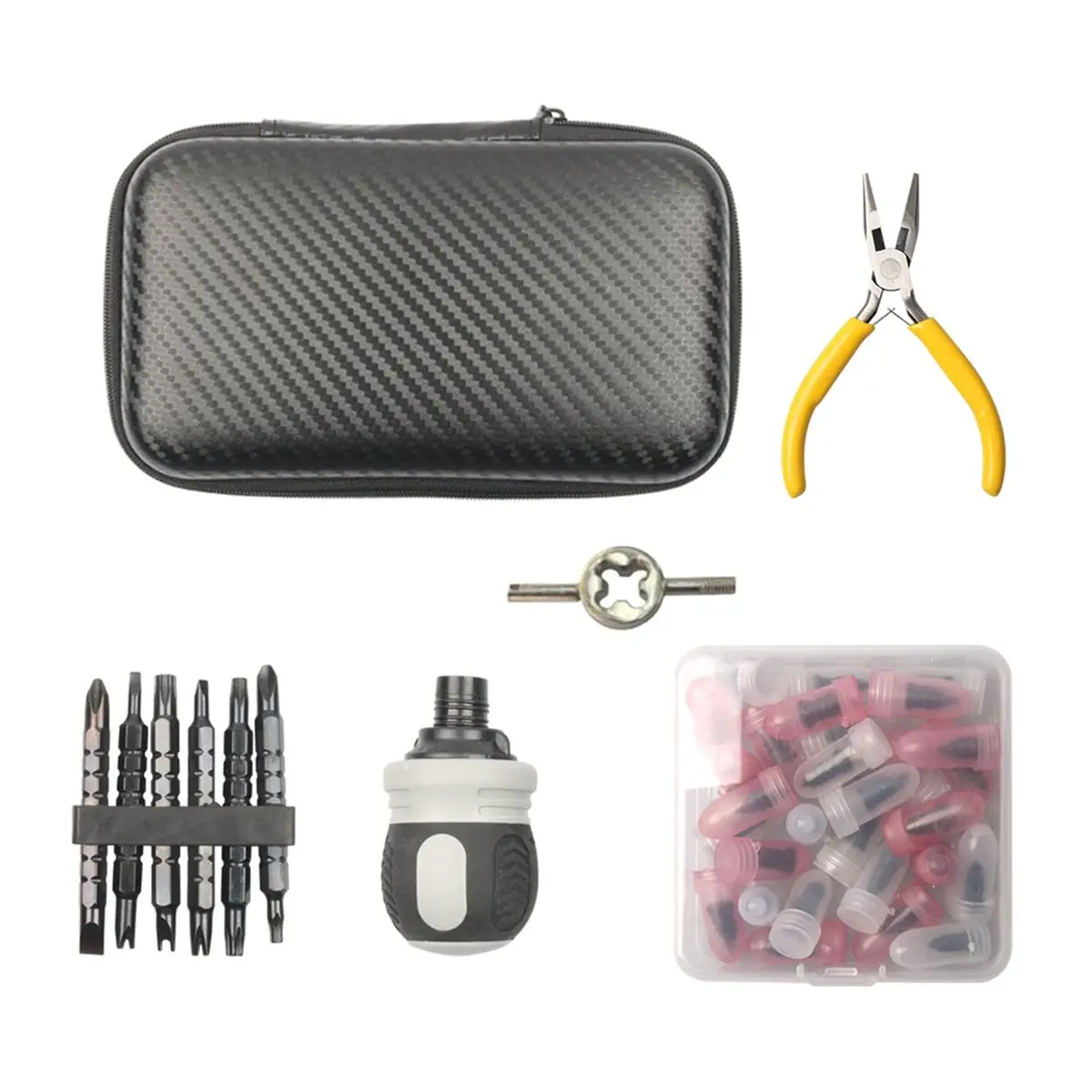 Tire Plug Kit, Screw in Tire Repair Rubber Nails Kit, Quick Self-Service Emergency Repair Patch Tool for Car Motorcycle