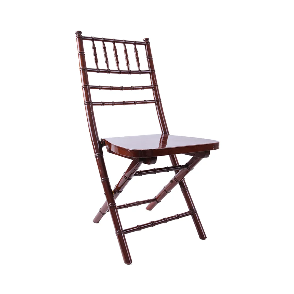 New Design Portable Solid Wood Foldable Wooden Folding Chair Chiavari Chair For Wedding Events