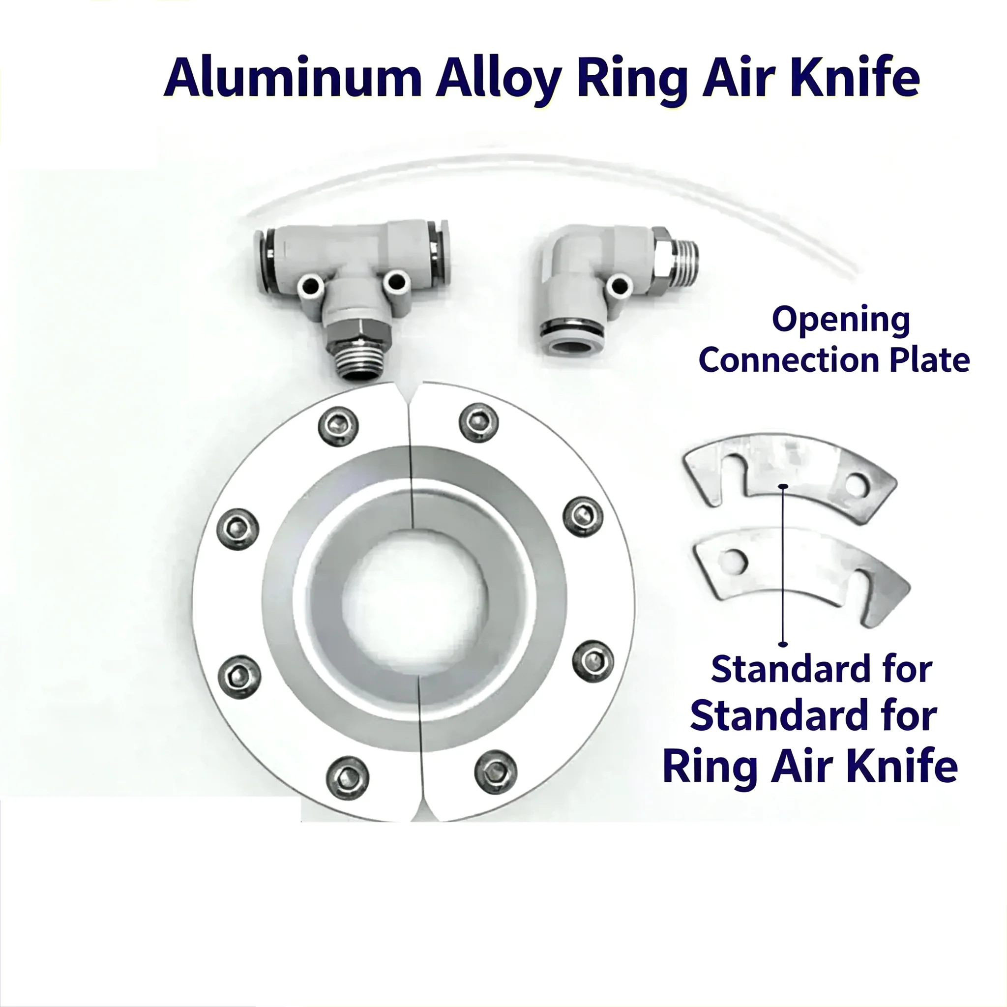 Aluminum alloy circular air knife wind knife blowing air blowing water dust removal cooling, industrial line pipe pipe cleaner