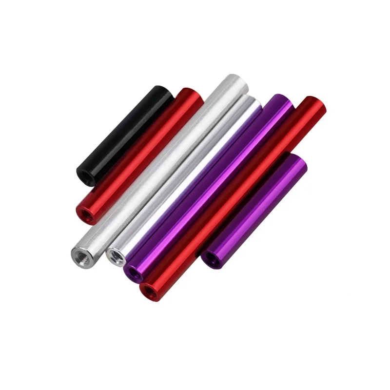 Aluminum alloy round aluminum pillar FPV racing through aircraft model frame long nut double inner teeth D5xM3x6 to 100