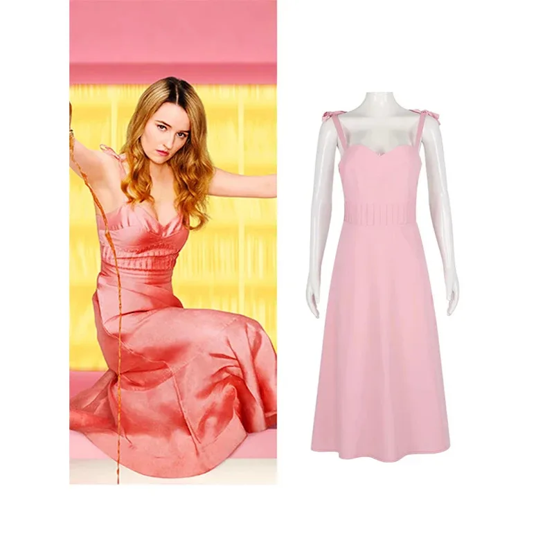 2025 aaa 드라마 시리즈 애플 벨 사이다 깁슨 비니거 코스프레 의상 핑크 드레스 할로윈 파티 의상 여성 롤플레이