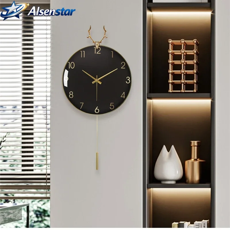 Nordic Luxury Wall Clock for Home, Swing Clock, Minimalist Modern Circular Watch, Art Quartz Hanging Home Watch view 5