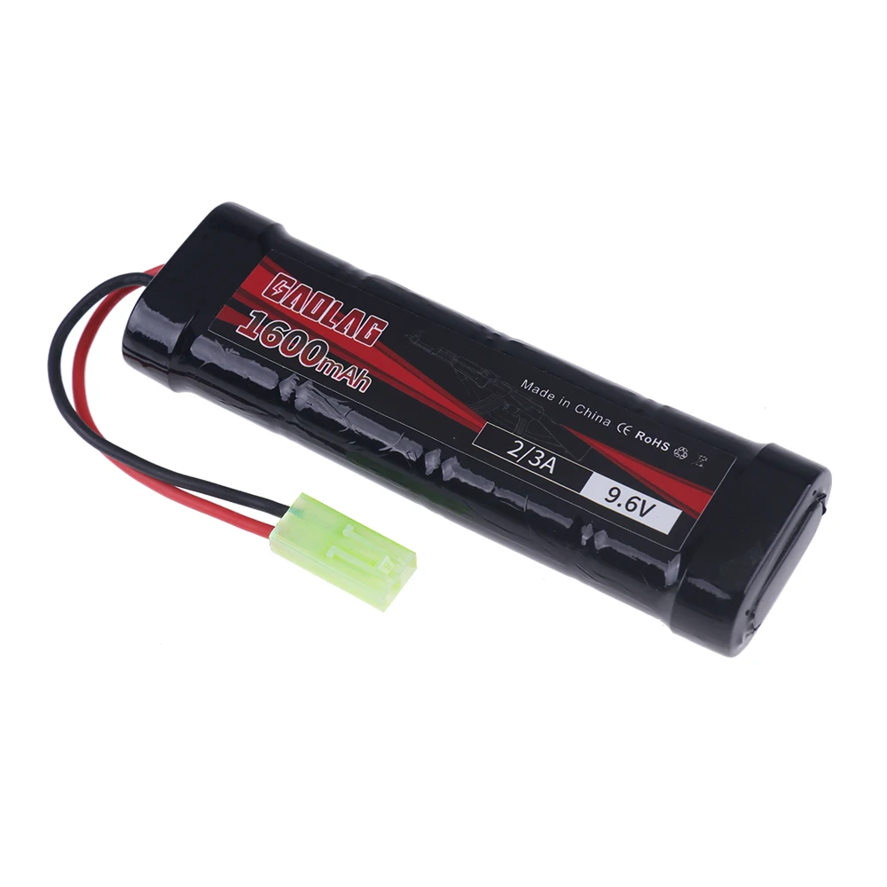 NiMH 2/3A 9.6V 1600mAh Flat Battery Pack with Mini Tamiya Connector  for Airsoft Guns Mini AK series or modified AEG\'s Parts