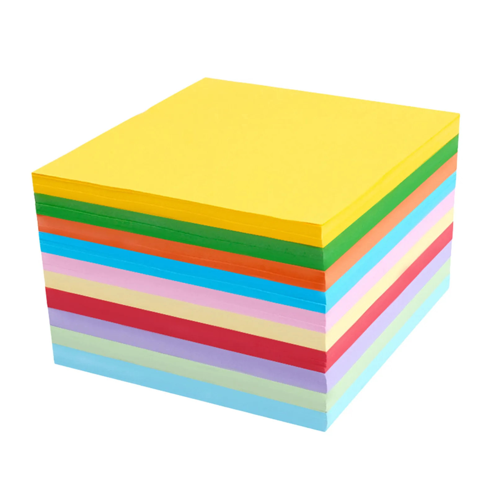 1000枚入り、10色のカラフルな折り紙用紙（正方形、10cm×10cm）。工作、クラフト、教室でのdiyプロジェクトに最適。